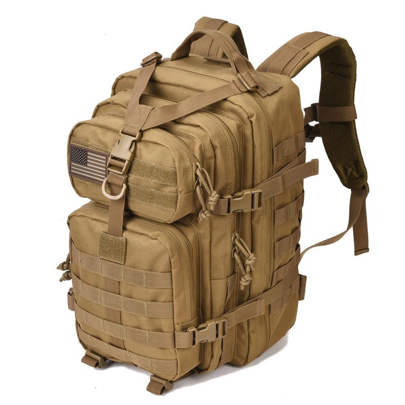 REEBOW GEAR Military Tactical Backpack 3 Day Assault Pack Army Molle Bag Backpacks Rucksack 35L Tan - Image 2